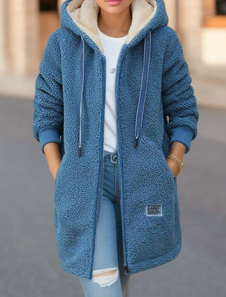 Fleecejacke mit Kapuze aus Kuschelfleece