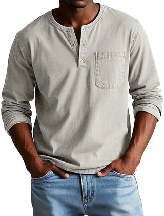 Lässiges Henleyshirt Herren in Beige