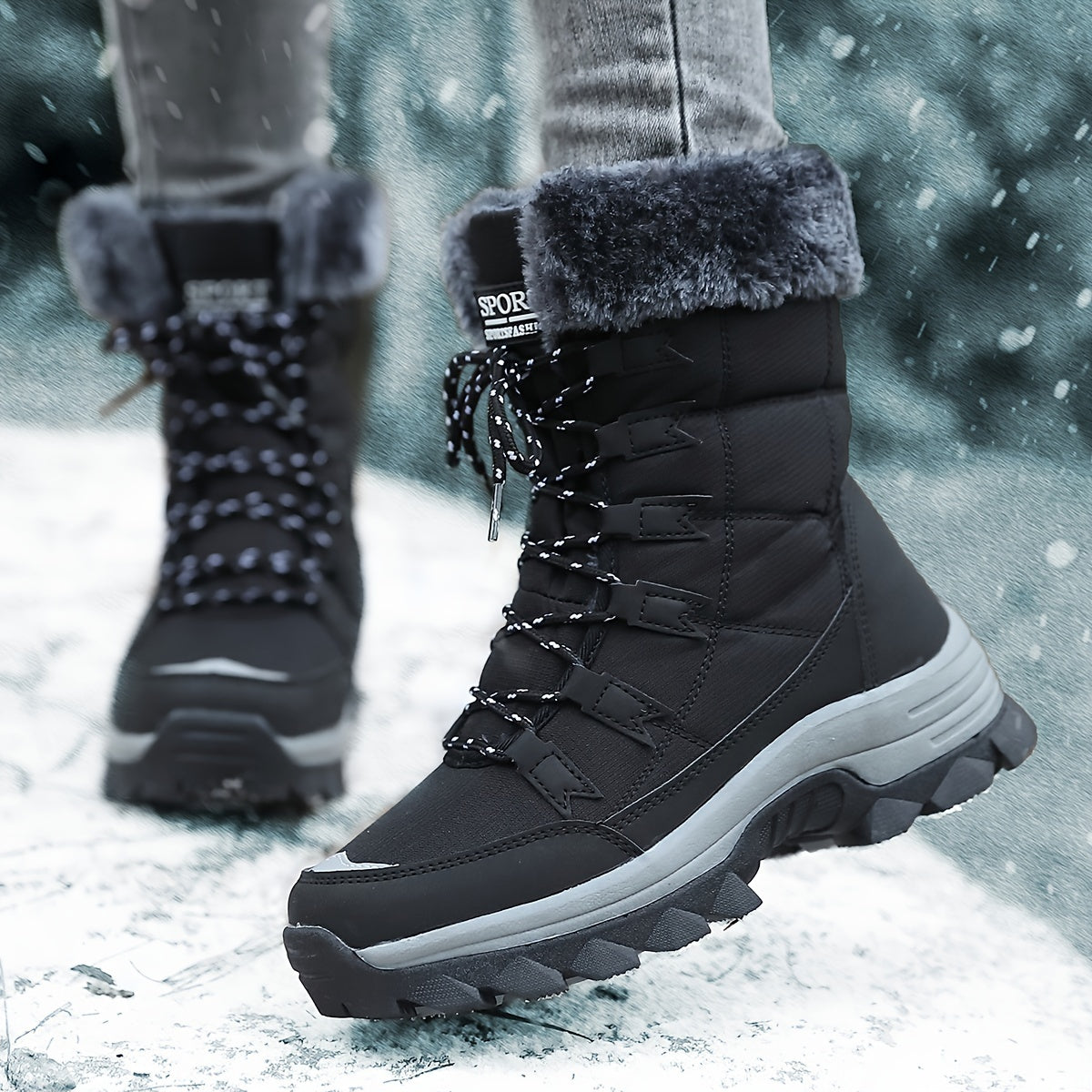 Winterstiefel Damen Fellkragen