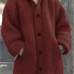 Oversize Strickjacke Kapuze