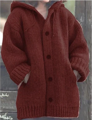 Oversize Strickjacke Kapuze