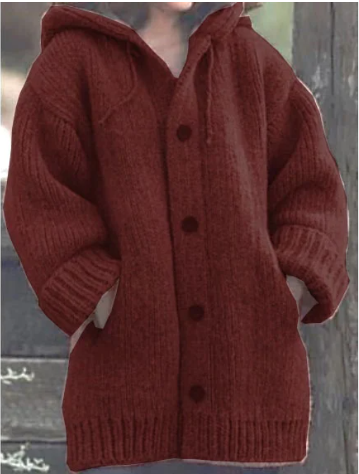 Oversize Strickjacke Kapuze