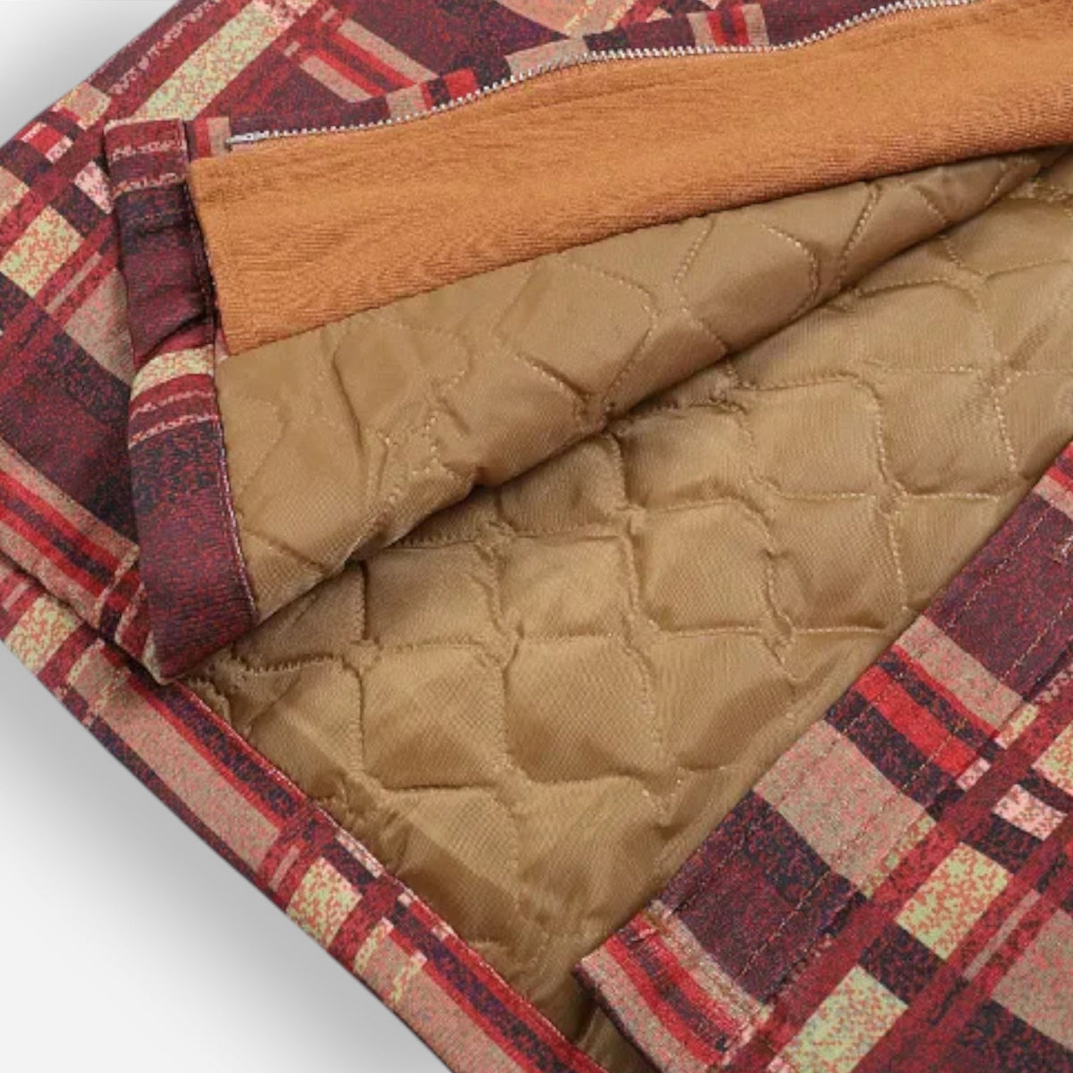 Gefütterte Holzfällerjacke für Herren mit Kapuze im Karomuster, Produktbild 10