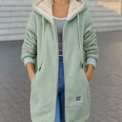 Fleecejacke mit Kapuze aus Kuschelfleece