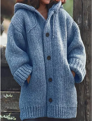Oversize Strickjacke Kapuze