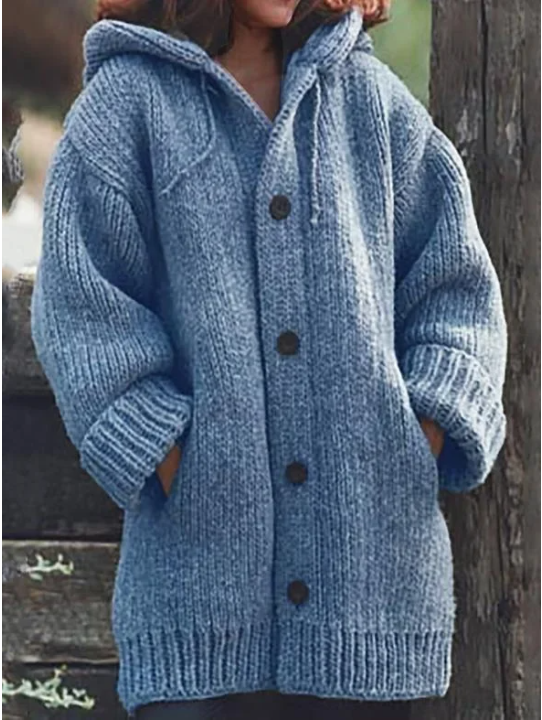Oversize Strickjacke Kapuze