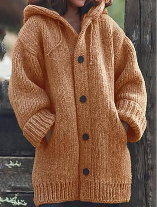 Oversize Strickjacke Kapuze