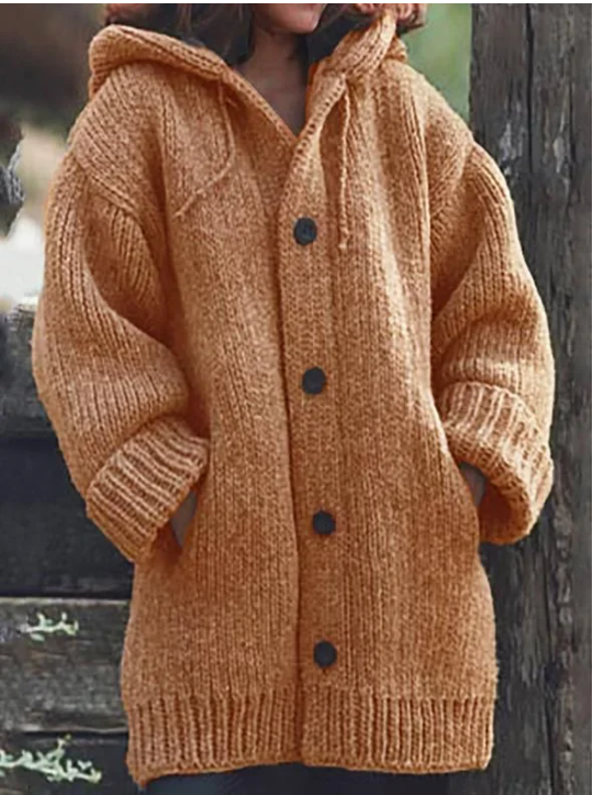 Oversize Strickjacke Kapuze