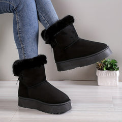 Winterstiefel mit Plüschfutter und Schleifendetail