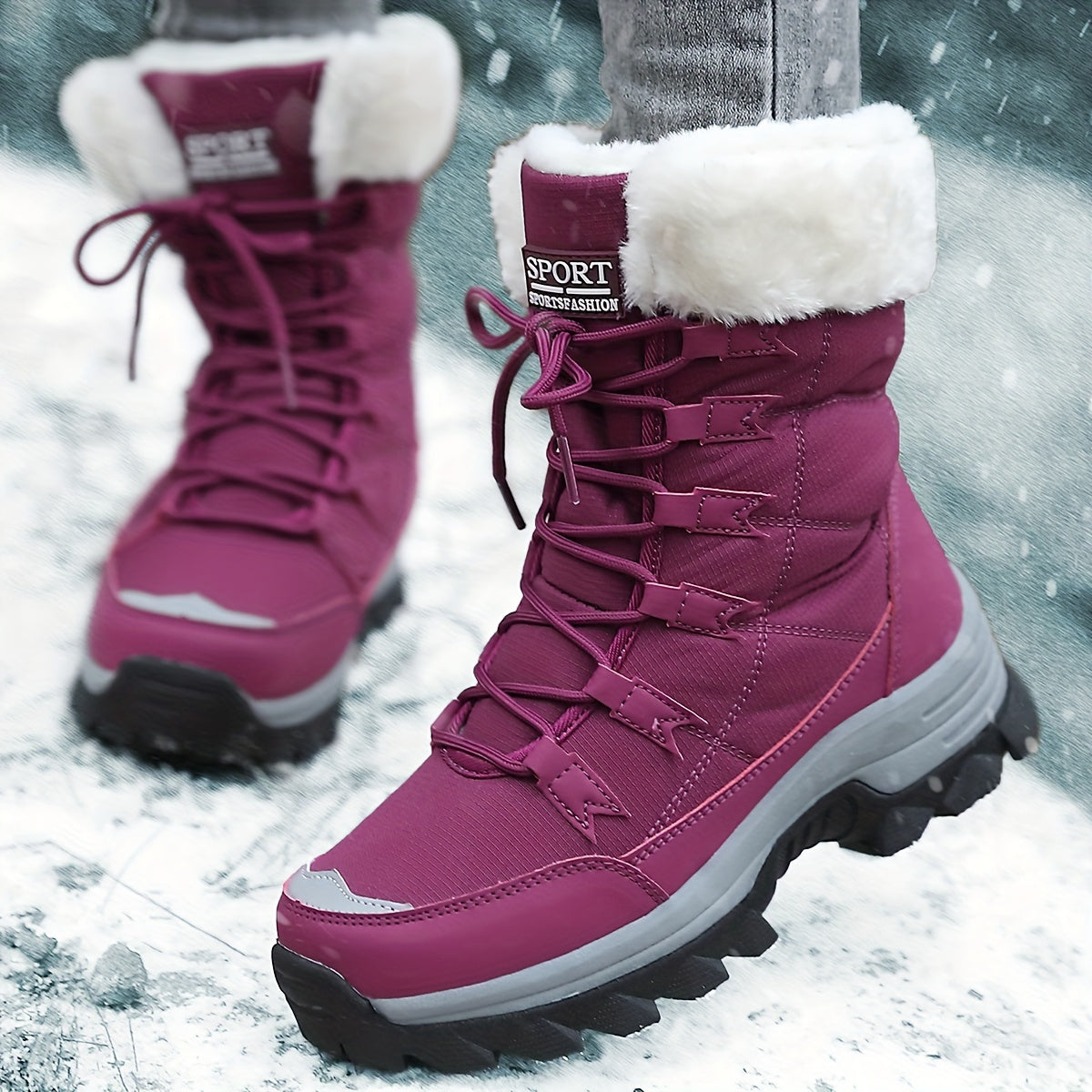 Winterstiefel Damen Fellkragen