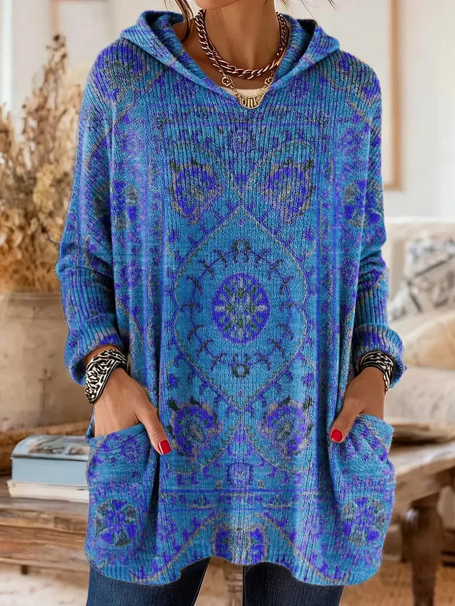 Kapuzenpullover Tunika Ethnoprint