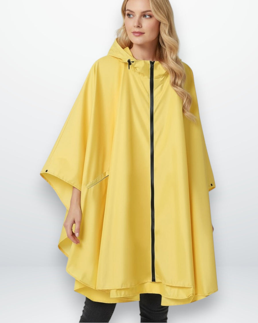 Wasserdichter Regenponcho für Damen mit Kapuze, Produktbild 2