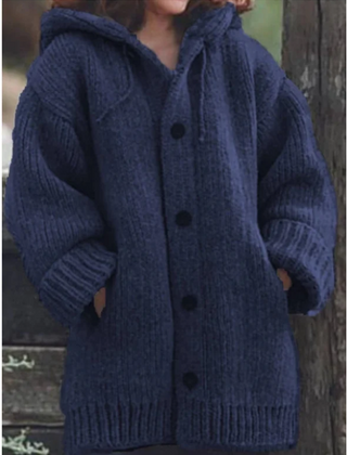 Oversize Strickjacke Kapuze