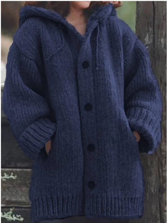 Oversize Strickjacke Kapuze