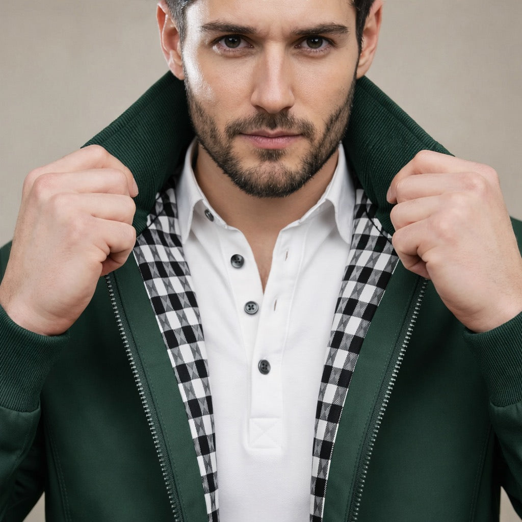 Blousonjacke für Herren mit Stehkragen und gestreiften Bündchen, Produktbild 7