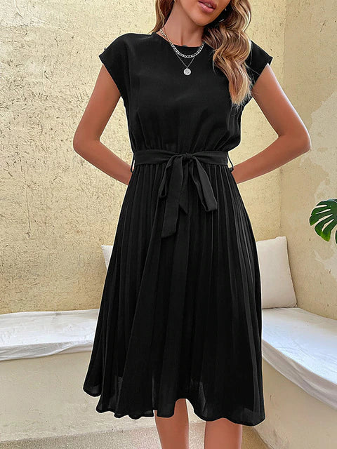 Plissiertes Minikleid Damen in Schwarz