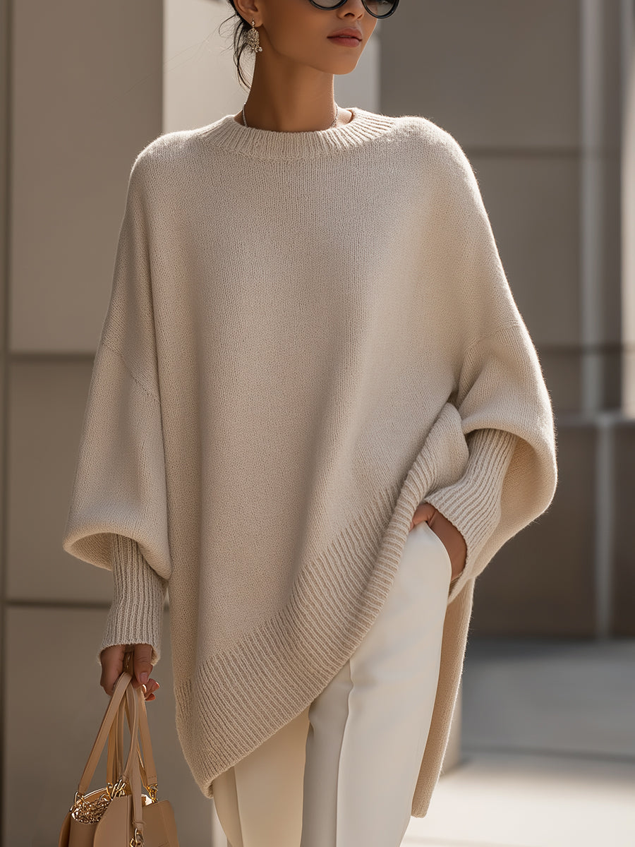 Oversize Pullover Damen in Beige