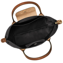 Faltbare Nylon Handtasche Damen in Schwarz, getragen