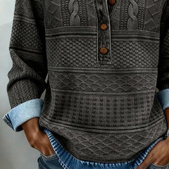 Zopfmusterpullover mit Jeanskragen