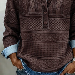 Zopfmusterpullover mit Jeanskragen