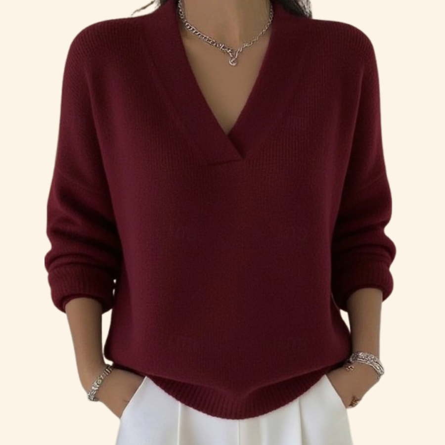 Strickpullover Rippsaum Damen