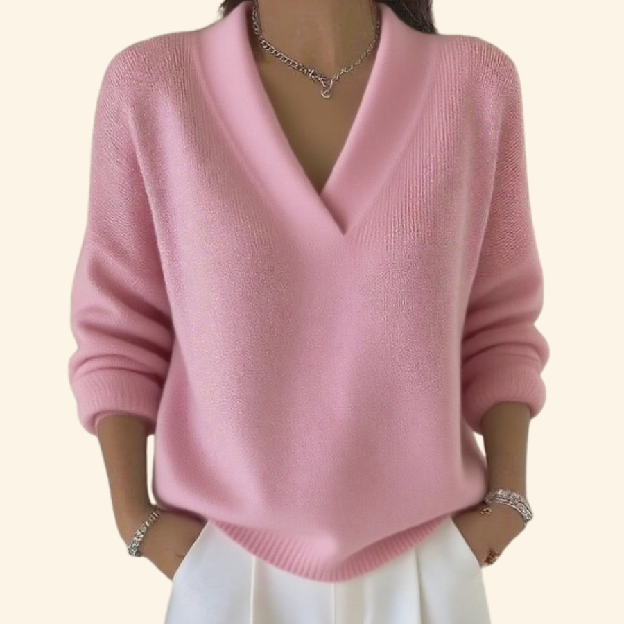Strickpullover Rippsaum Damen