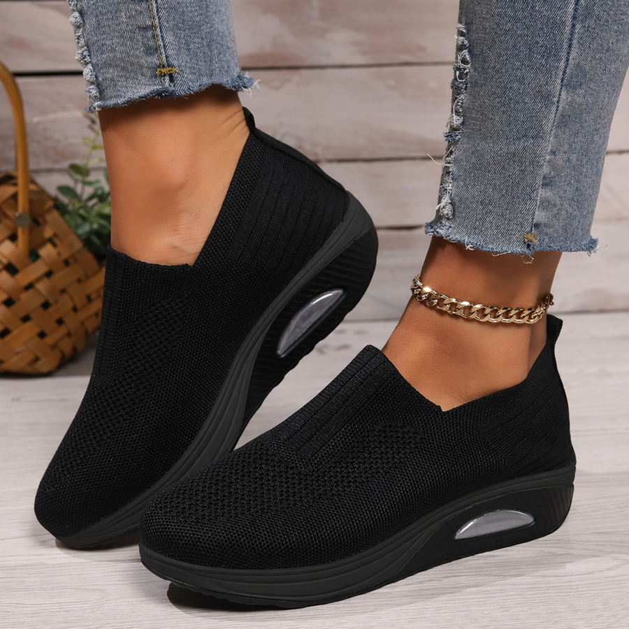 Schlupfschuhe Damen Gedämpfte Sohle in Schwarz
