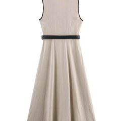 Midikleid Kontrastpaspel Gürtel
