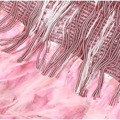 Fransenkleid Pailletten Federn