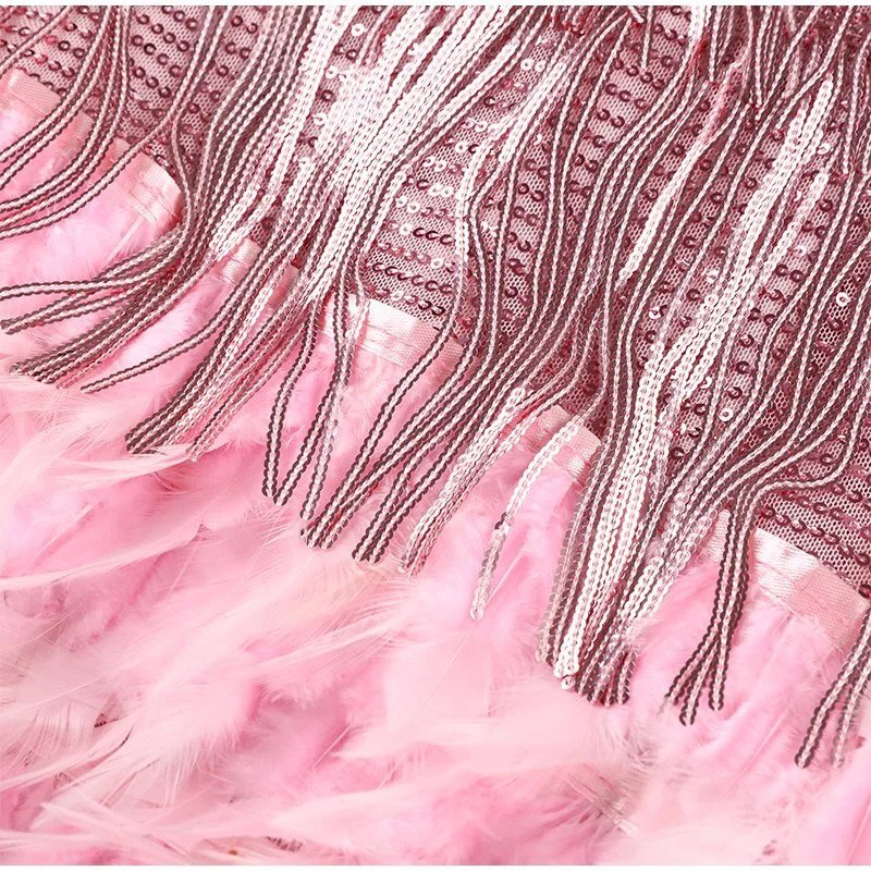 Fransenkleid Pailletten Federn