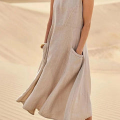 Ärmelloses Maxikleid Baumwolle