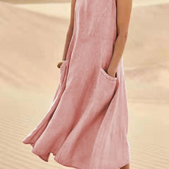 Ärmelloses Maxikleid Baumwolle