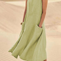Ärmelloses Maxikleid Baumwolle