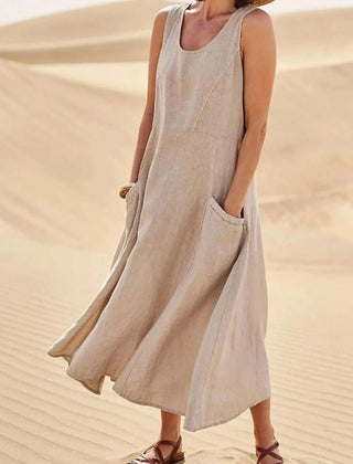 Ärmelloses Maxikleid Baumwolle