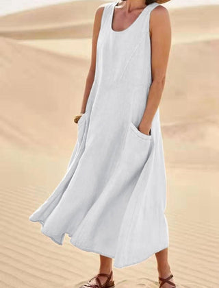 Ärmelloses Maxikleid Baumwolle