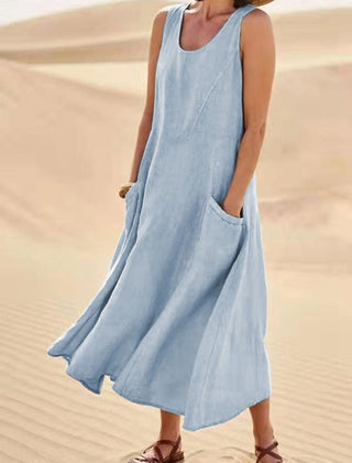 Ärmelloses Maxikleid Baumwolle