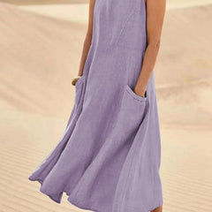 Ärmelloses Maxikleid Baumwolle