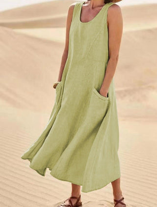 Ärmelloses Maxikleid Baumwolle