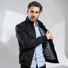 Blousonjacke für Herren mit Stehkragen und gestreiften Bündchen, Produktbild 6