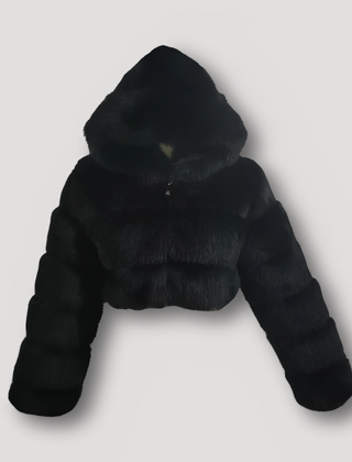 Kurze Kunstfelljacke Damen