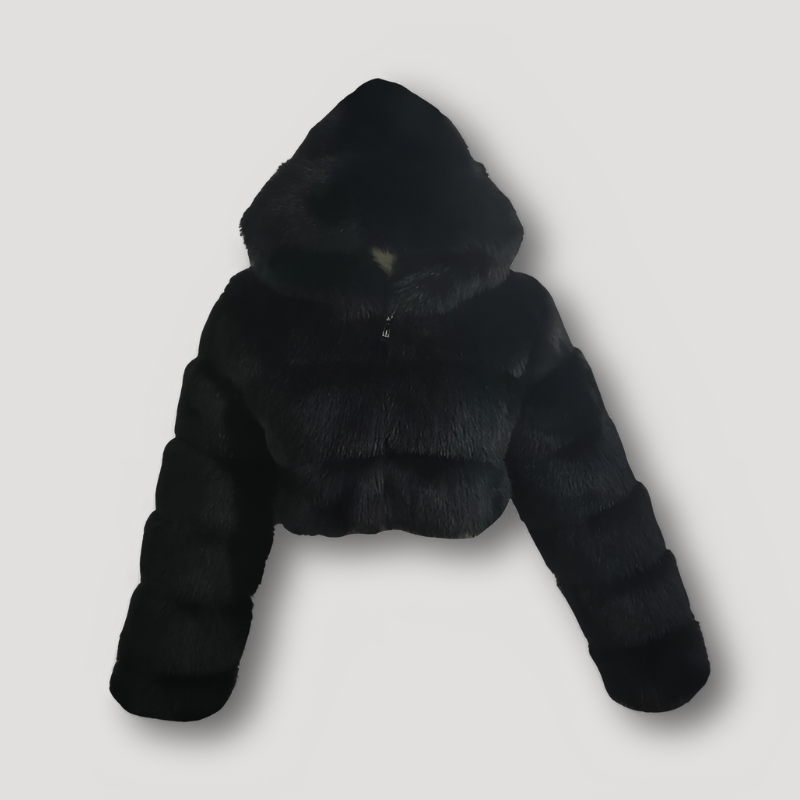 Kurze Kunstfelljacke Damen