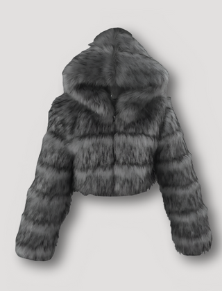 Kurze Kunstfelljacke Damen