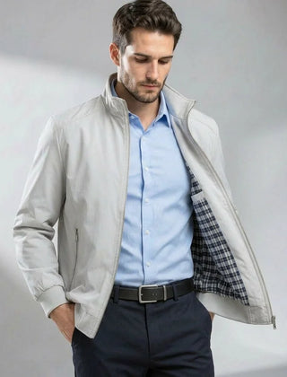 Blousonjacke für Herren mit Stehkragen und gestreiften Bündchen, Produktbild 2