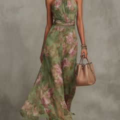 Neckholder Blumenkleid Damen