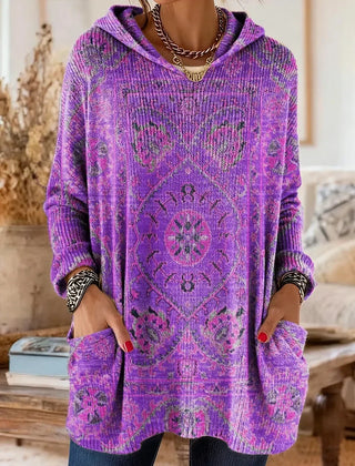 Kapuzenpullover Tunika Ethnoprint