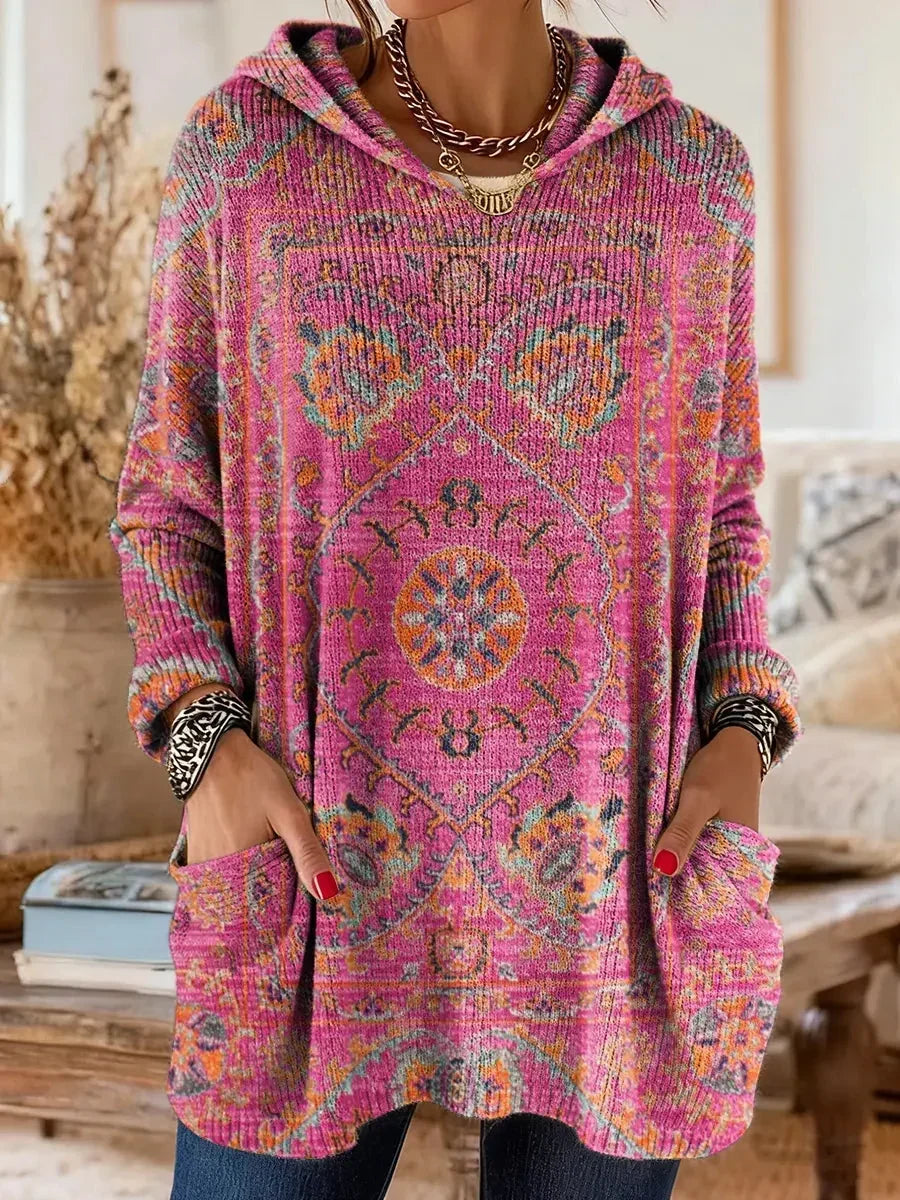 Kapuzenpullover Tunika Ethnoprint