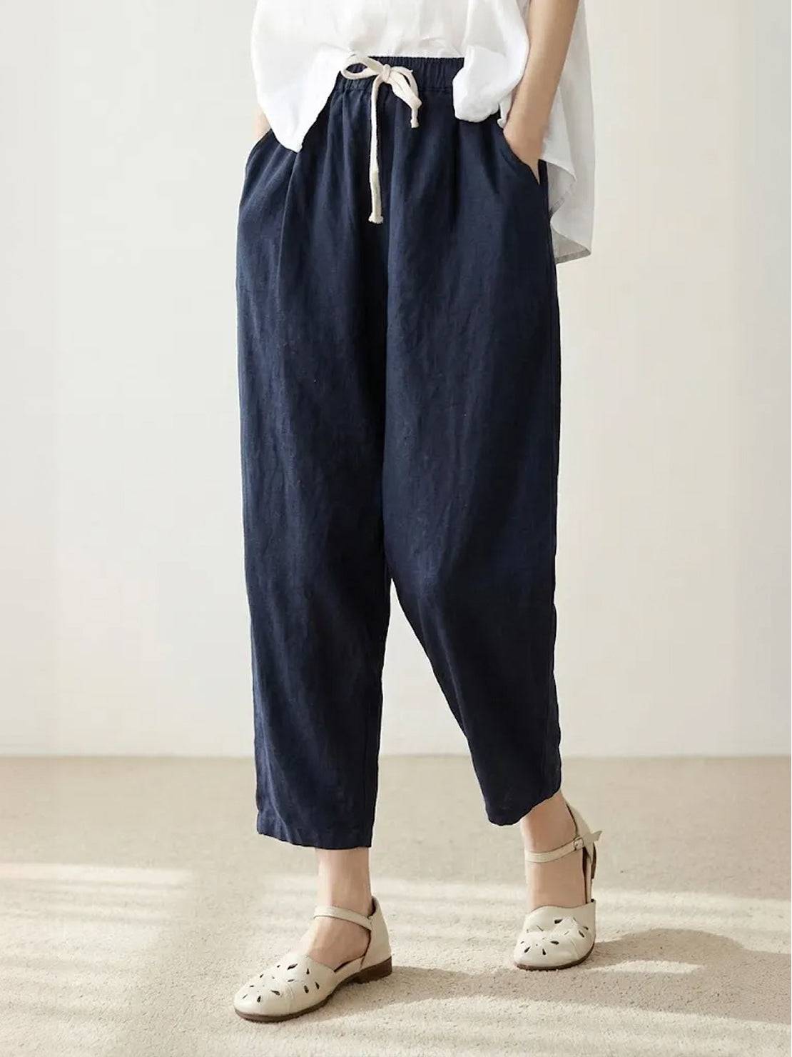 Lässige Kordelzughose mit elastischem Bund