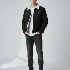 Gefütterte Jeansjacke für Herren mit Fleecekragen, Produktbild 6