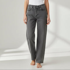 Weite Jeans für Damen mit asymmetrischem Bund, Produktbild 2