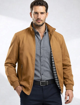 Blousonjacke für Herren mit Stehkragen und gestreiften Bündchen, Produktbild 4